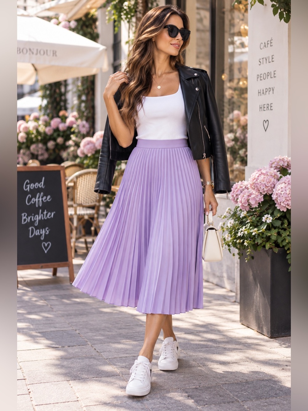 ZARA Pleated Midi Skirt – Lilac/Lavender | Size Small